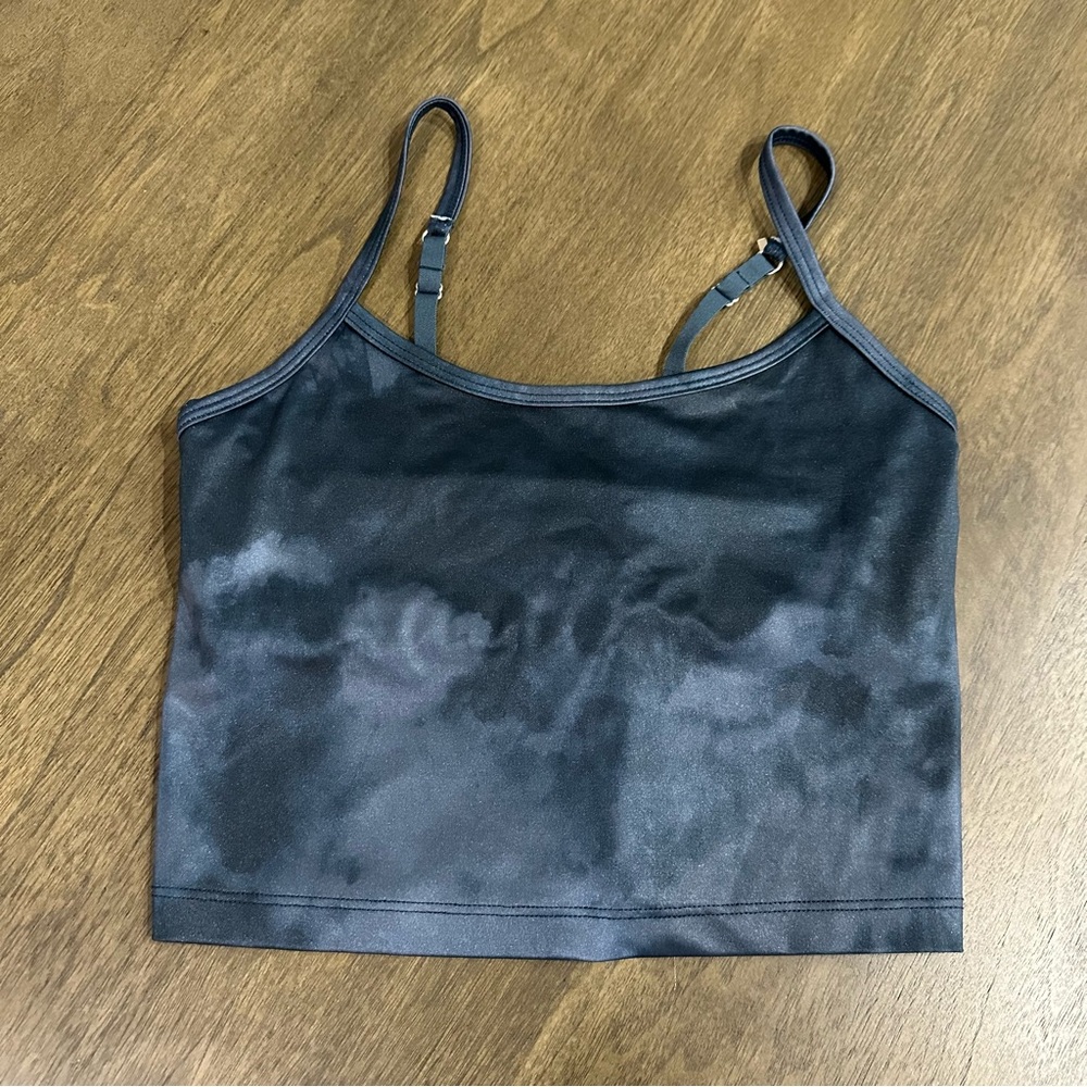Beyond Yoga Black Tie-Dye Cropped Tank Top